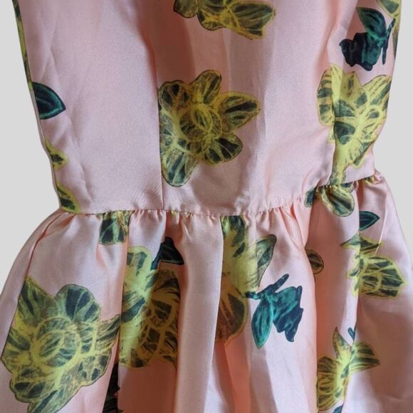 Blaque Label Dress Women’s Size XS Peach Floral Fit & Flare Sleeveless Party - Picture 9 of 11